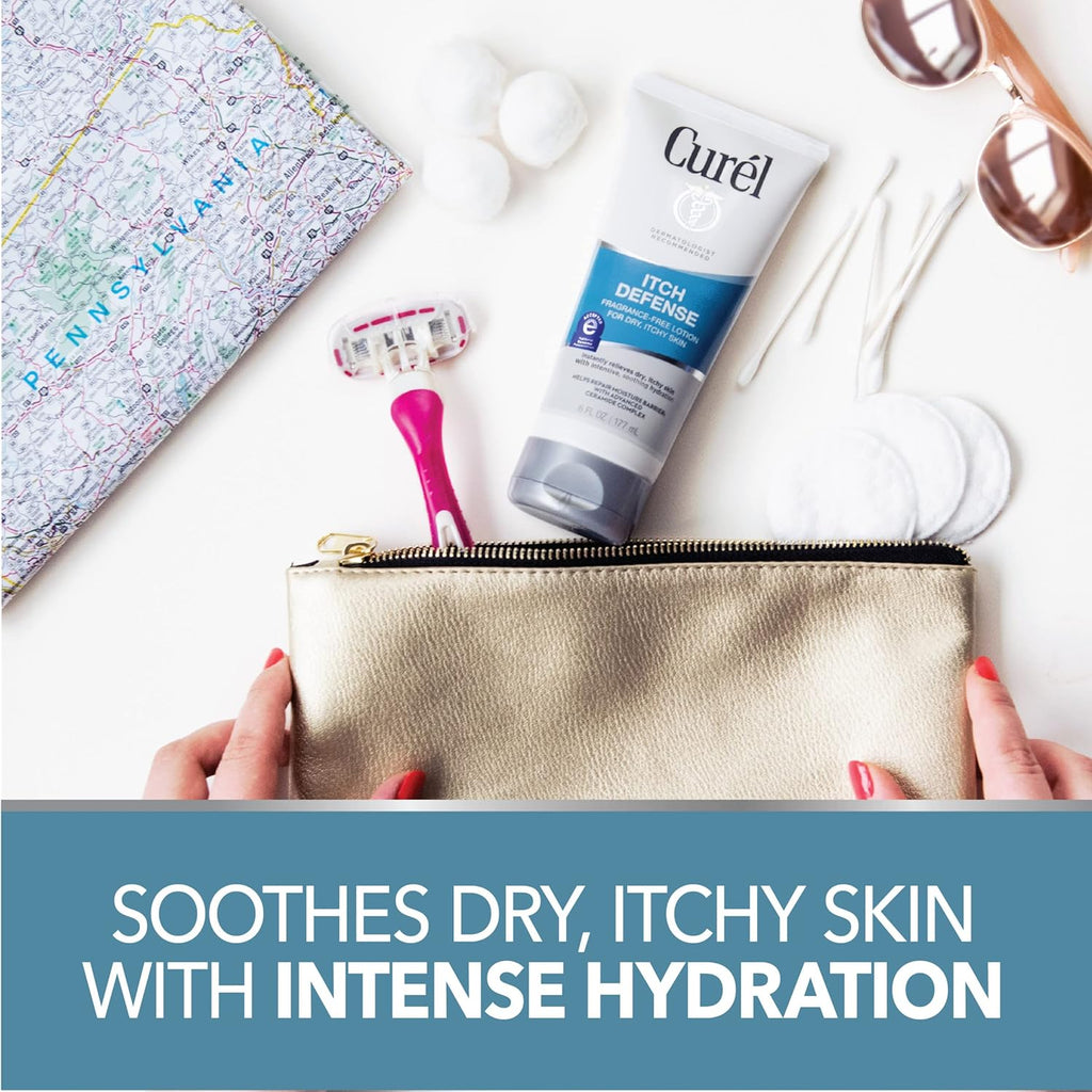 Buy now CurÃ©l Itch Defense Calming Body Lotion, Moisturizer for Dry, Itchy Skin, Body and Hand Lotion, 6 Ounce, with Advanced Ceramide Complex, Pro-Vitamin B5, Shea Butter at indiglob india