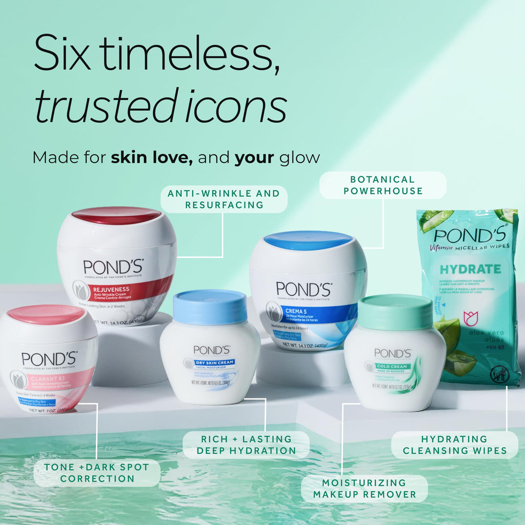 POND’S Micellar Makeup Remover Wipes, Removes Waterproof Mascara, with Aloe Vera & Vitamin B3, Alcohol-Free Facial Cleansing Wipes for Dry Skin, 25 Count