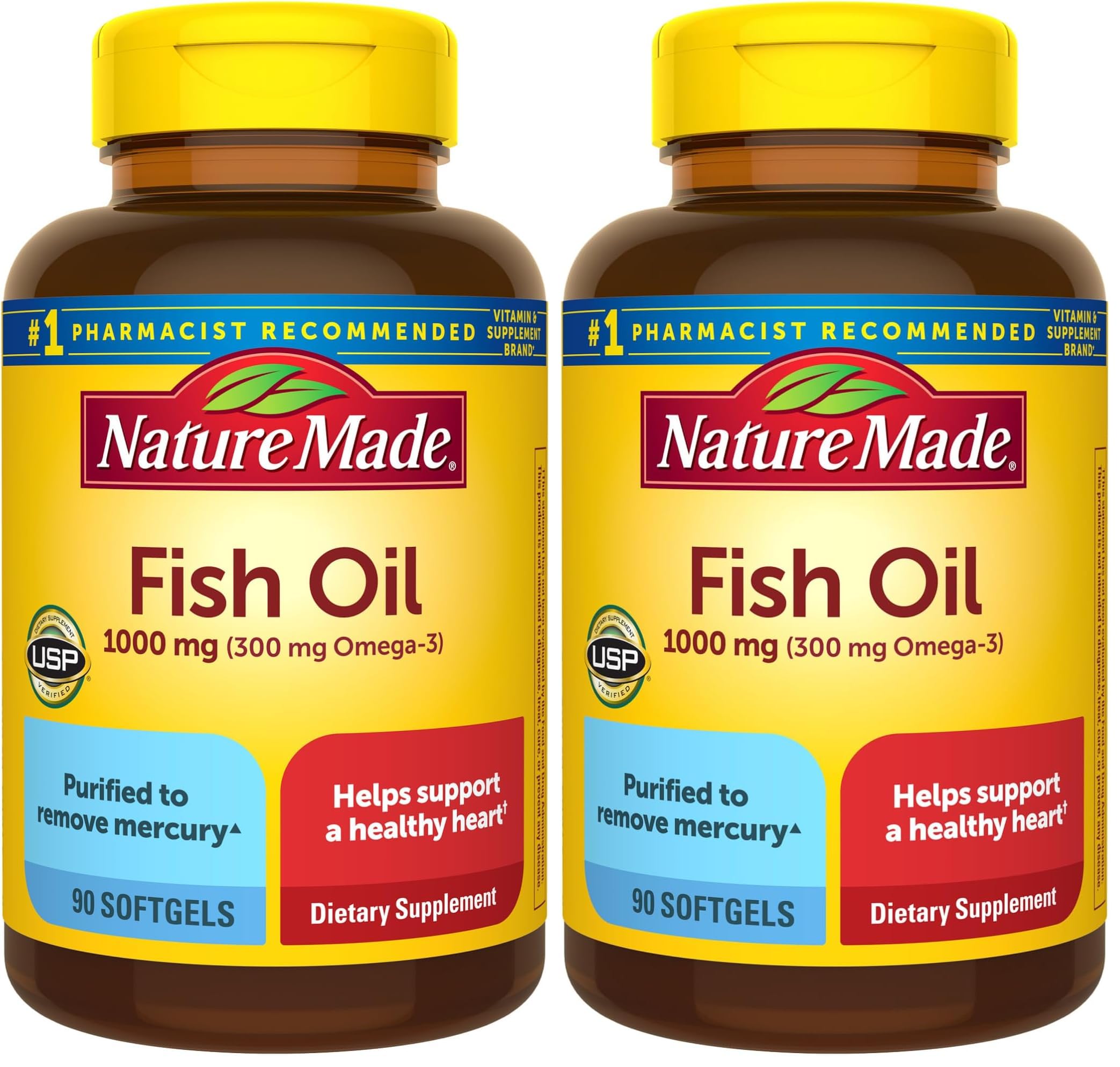 Buy now Nature Made Fish Oil Omega 3 Supplements, 1000mg Softgels, Omega 3 Fish Oil for Healthy Heart Support, 250 Softgels, 125 Day Supply 90 Count (Pack of 2) at indiglob india