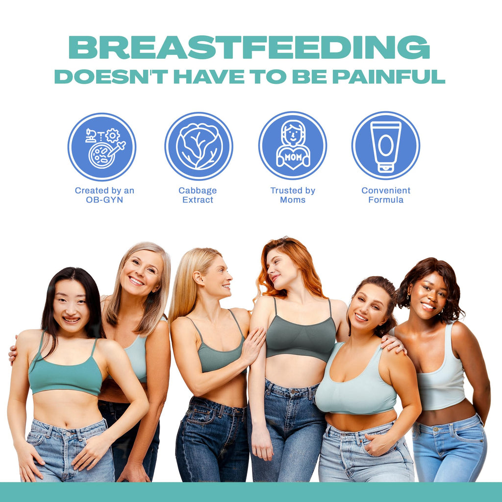 CaboCréme Cabbage Breast Cream for Tenderness & Engorgement Relief, Breastfeeding Weaning Support - Dry Up Breast Milk - Postpartum Essential - OB-GYN Created & Breastfeeding Mother-Approved - 2 oz