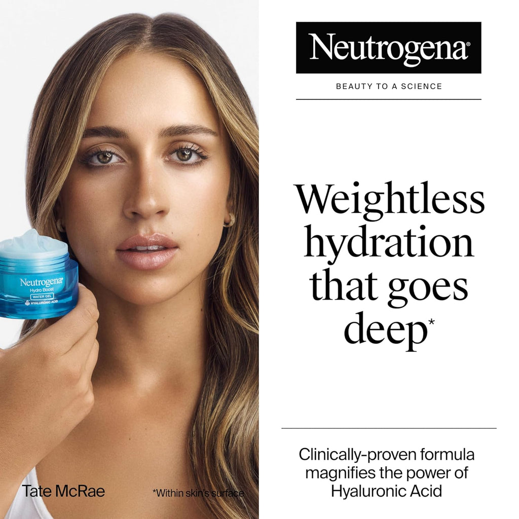Buy now Neutrogena Hydro Boost Water Gel, 24 Hr Hydration for Normal/Oily Skin, Signature Fragrance, Face Moisturizer with Hyaluronic Acid, Skin Care for Juicy, Deeply Hydrated Skin, 1.7 oz at indiglob india