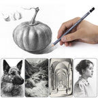 HNIHUY Sketch Drawing Pencils Set, 17 Pcs, Graphite Pencils (8B-4H)