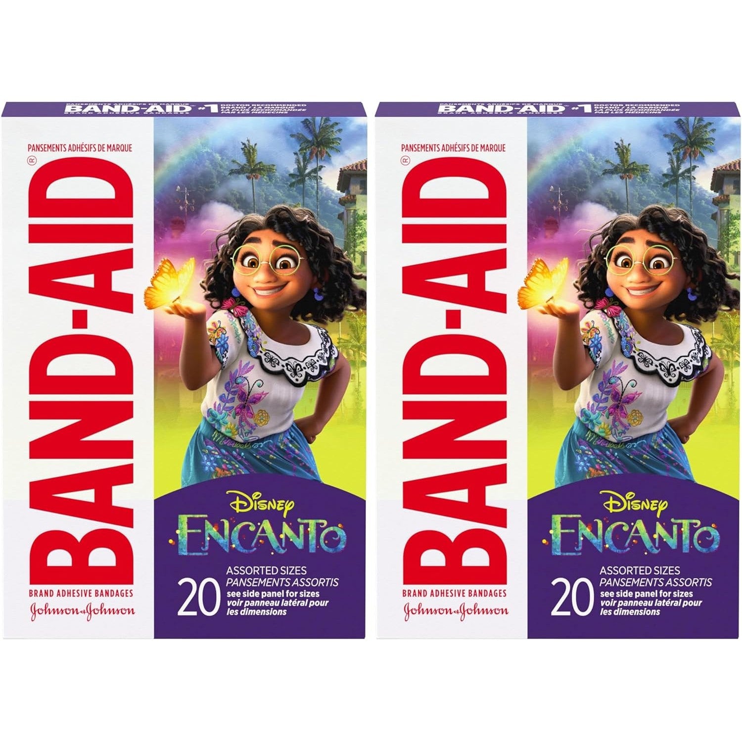 Buy now Band-Aid Brand Adhesive Bandages for Minor Cuts & Scrapes, Wound Care Bandages Featuring Marvel Avengers Characters, Fun Decorative Bandages for Kids & Toddlers, Assorted Sizes, 20 ct 20 Count (Pack of 2) Disney's Encanto at indiglob india