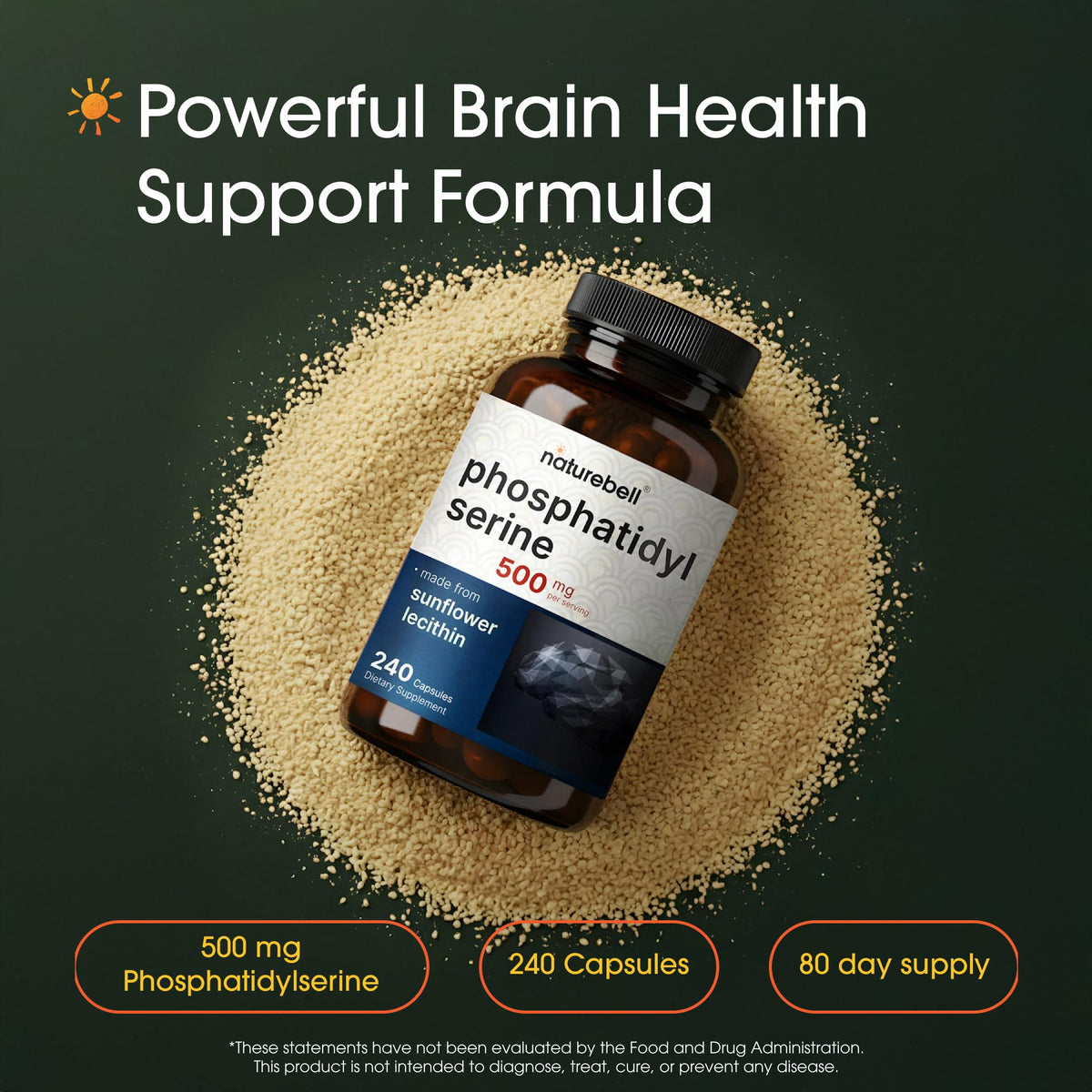 NatureBell Phosphatidylserine 500mg, 240 Capsules
