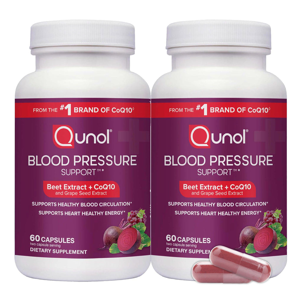 Qunol 3-in-1 Beet Roots Capsules with CoQ10, Blood Pressure Support, 60ct | Supports Healthy Blood Circulation & Heart Healthy Energy, From the #1 Brand of CoQ10, Vegetarian, No Synthetic Dyes