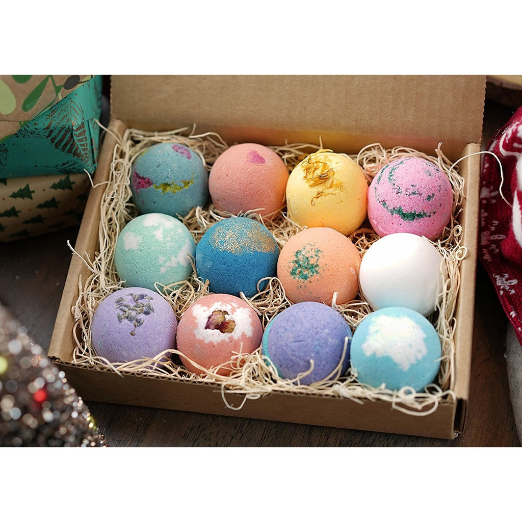LifeAround2Angels Bath Bombs Gift Set 12 USA made Fizzies, Shea & Coco Butter Dry Skin Moisturize, Perfect for Bubble Spa Bath. Handmade Birthday Mothers day Gifts idea For Her/Him, wife, girlfriend