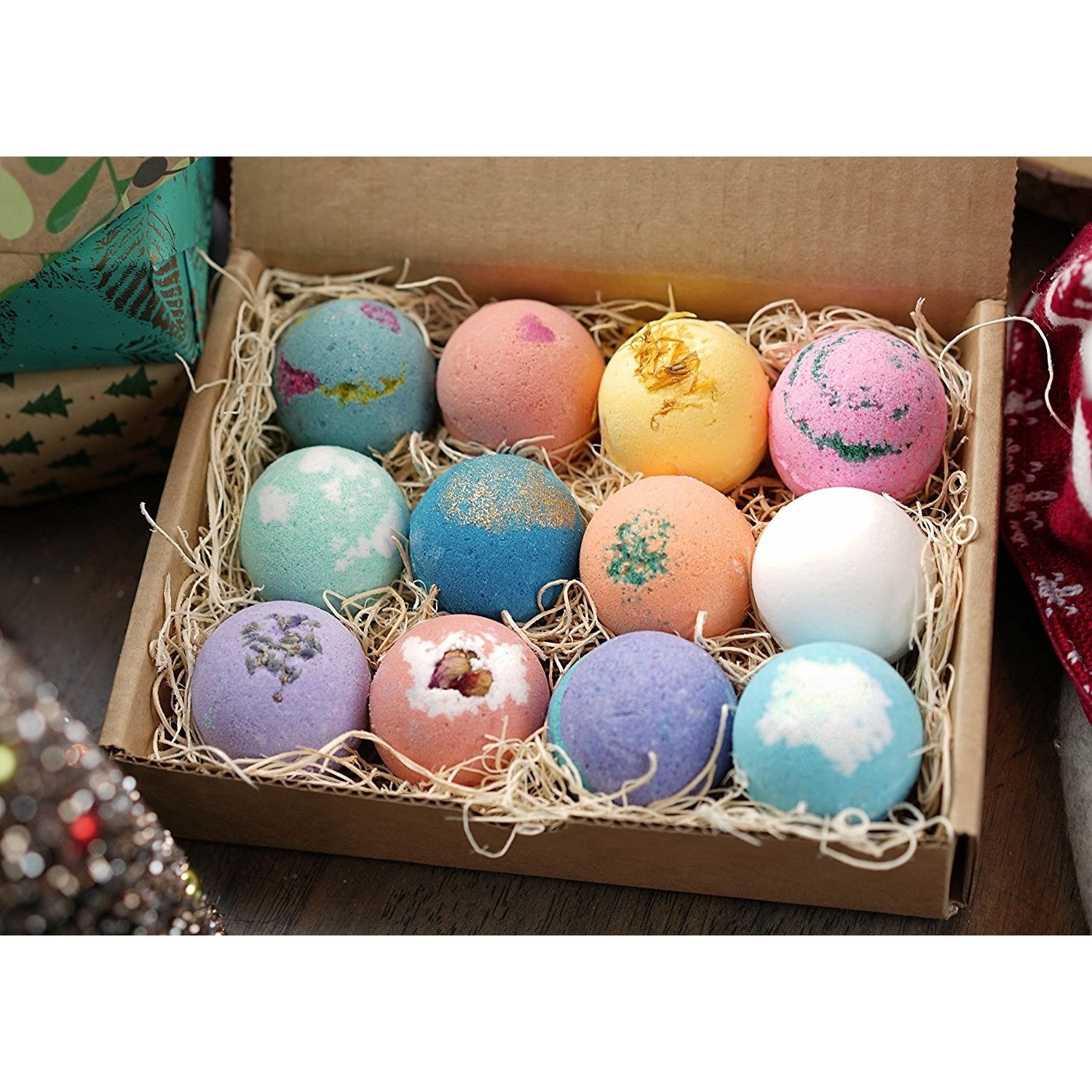 LifeAround2Angels Bath Bombs Gift Set 12 USA made Fizzies, Shea & Coco Butter Dry Skin Moisturize, Perfect for Bubble Spa Bath. Handmade Birthday Mothers day Gifts idea For Her/Him, wife, girlfriend