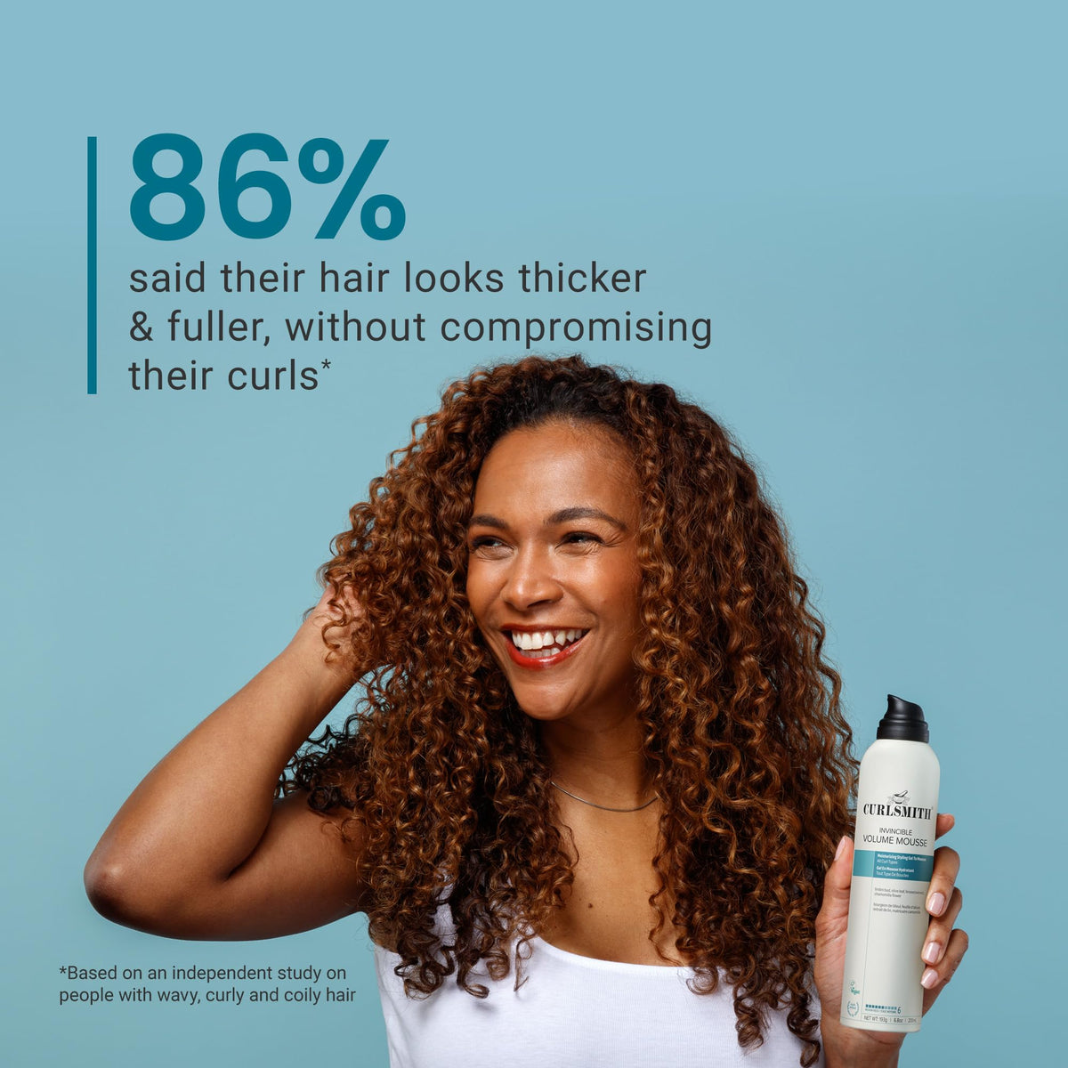 CURLSMITH Invincible Volume Mousse for Curly Hair (6.8 oz)