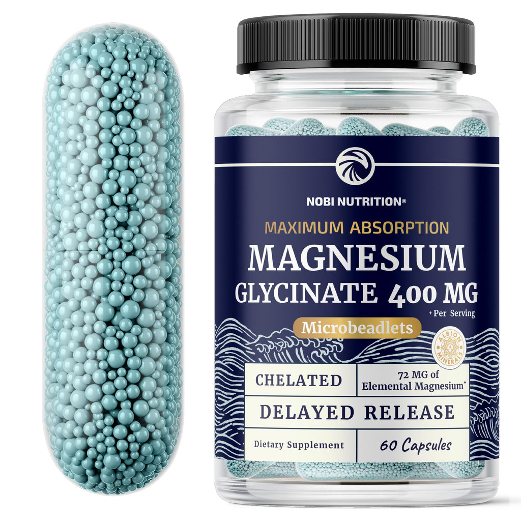 Magnesium Glycinate 400mg, High Absorption, Sleep, Calm & Muscle Support | Muscle Relaxation Heart Bone & Nerve Support for Women & Men, Chelated Magnesium Glycinate Supplement, Non-GMO, 120 Capsules