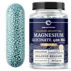 Magnesium Glycinate 400mg, High Absorption, Sleep, Calm & Muscle Support | Muscle Relaxation Heart Bone & Nerve Support for Women & Men, Chelated Magnesium Glycinate Supplement, Non-GMO, 120 Capsules