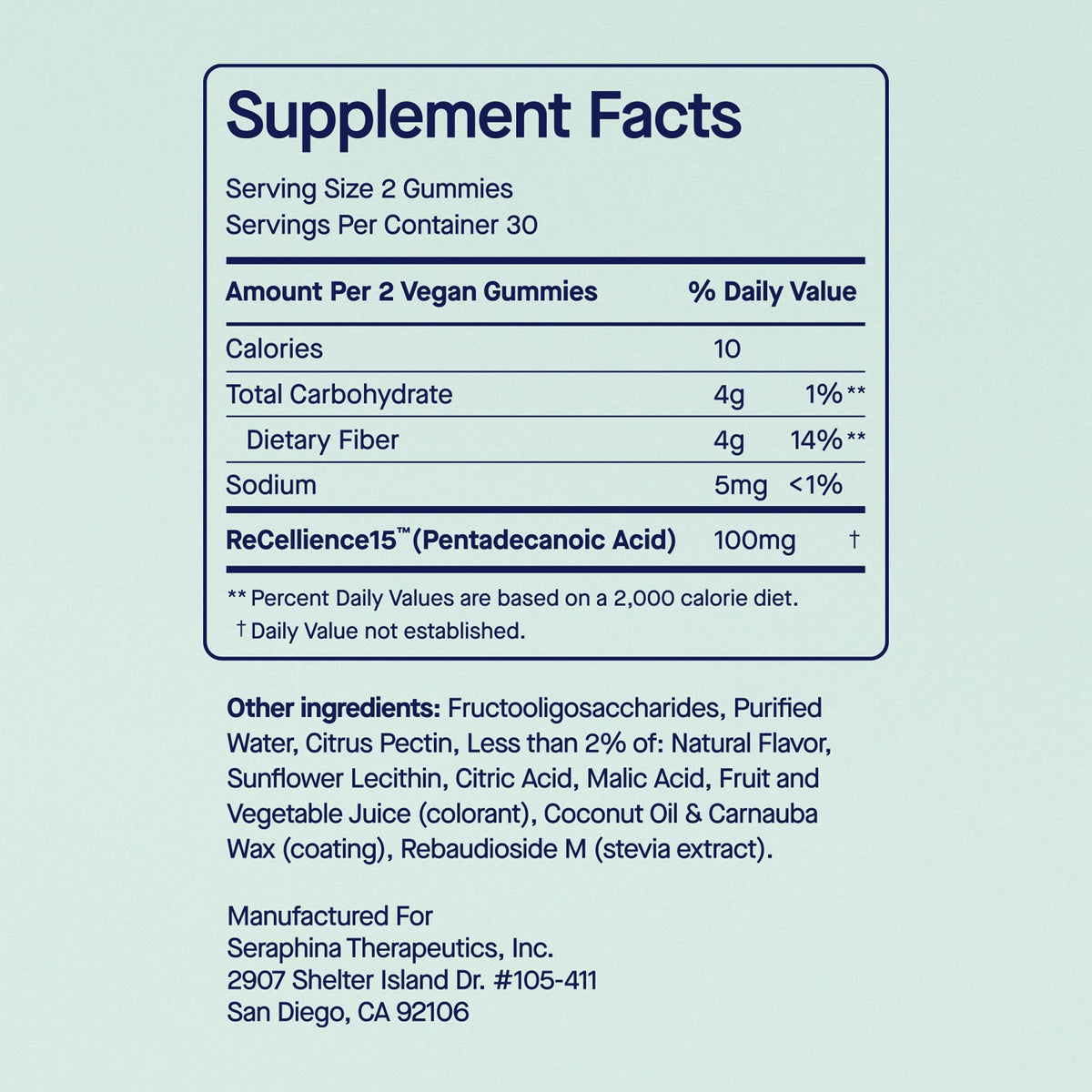 Fatty15 C15:0 Pentadecanoic Acid Healthy Aging Gummies - 60 Vegan Gummies