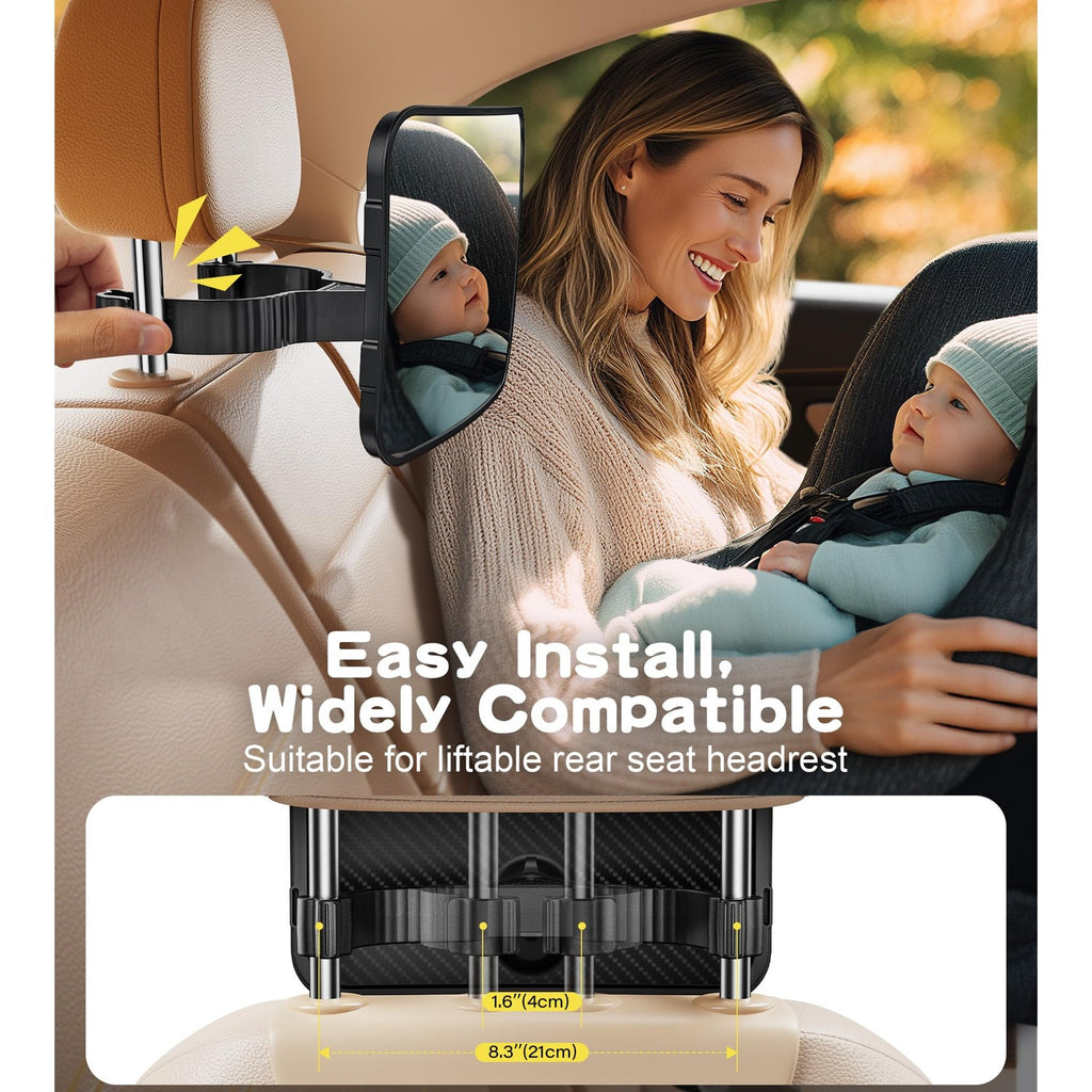 TAZENI Car Mirror for Baby for Rear-Facing Car Seat, Ultra Stable Hook Clip