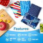 Reusable Ice Packs for Lunch Box and Coolers, Soft Flexible BPA Free 2 Pack