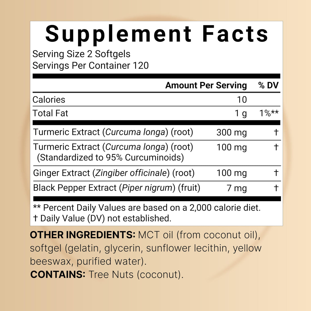 Turmeric Curcumin Supplement with Black Pepper & Ginger | 95% Curcuminoids | 240 Softgels with MCT Oil for Better Absorption (120 Day Supply)