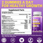 Height Growth Gummies for Kids & Teens - Natural Vitamin Growth Supplement