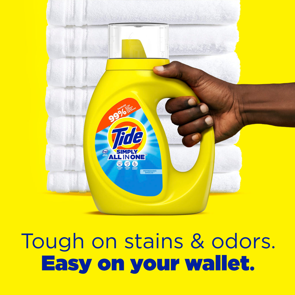 Buy now Tide Simply All-In-One Liquid Laundry Detergent, Refreshing Breeze Scent, 6 Loads, 10 fl oz at indiglob india