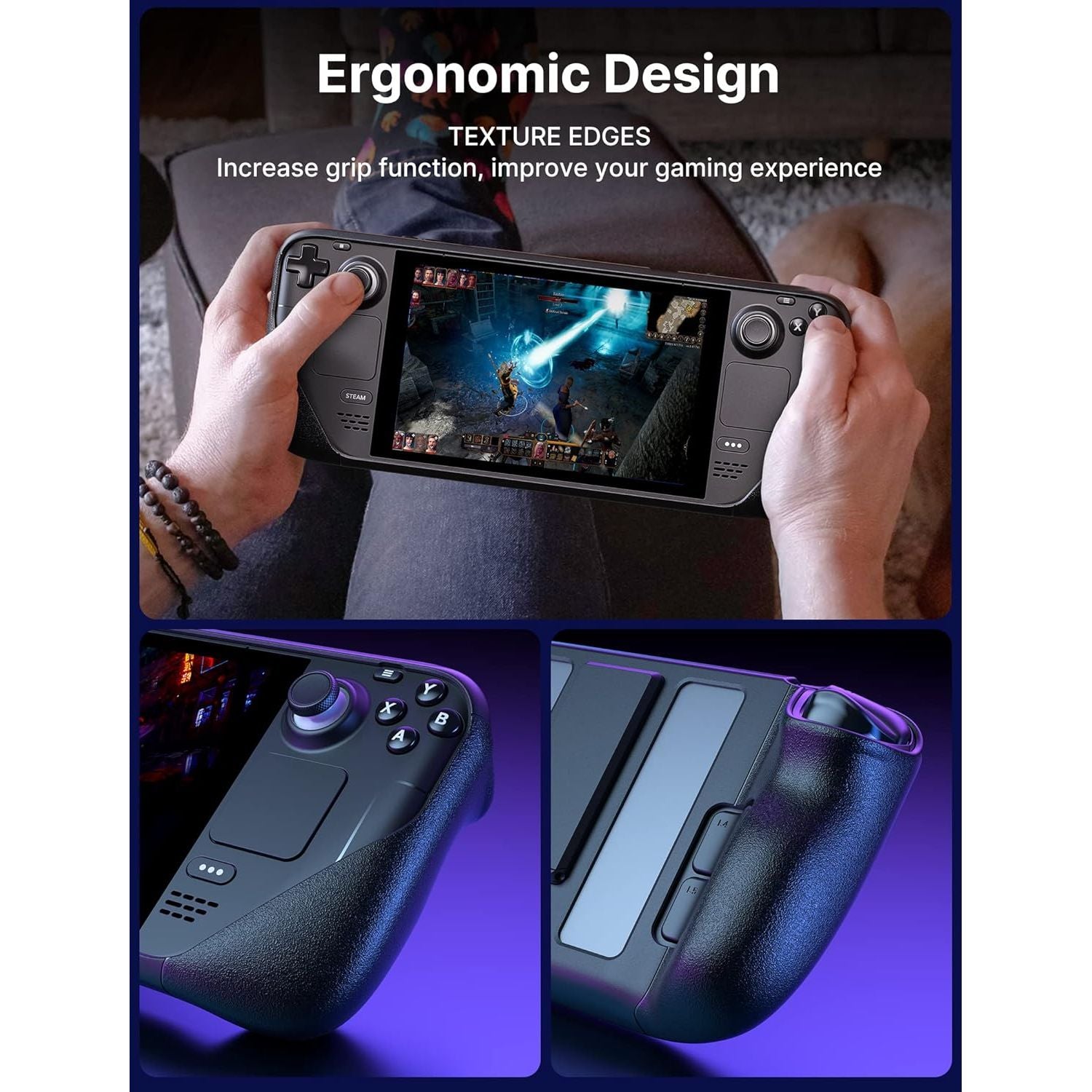 Buy now JSAUX Kickstand Case Compatible with Steam Deck/OLED, PC0105 Upgrade The Adjustable Angle Stand Steam Deck Cover TPU Protective Case, Shock-Absorption, Non-Slip and Anti-Scratch Design at indiglob india