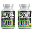 Clean Nutraceuticals Saw Palmetto Pumpkin Seed Oil Pygeum Sunflower Lecithin Stinging Nettle Cranberry - Prostate Supplements for Men with Lycopene - 90 Caps