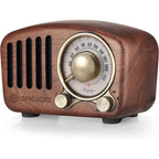 Buy now Vintage Greadio Walnut Wood Bluetooth Speaker Radio - Retro Style, Bass Enhancement, Loud Volume, Bluetooth 5.0, MP3 & FM Radio Walnut at indiglob india
