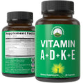 Peak Performance Vitamins D 5,000 iu + A + K + E All in 1 Vegan Capsule | ADK Vitamin Supplement with E D3 K2. Essential Vitamins for Mood, Immune, Bone, Vision, Heart. Easy to Swallow Capsules