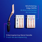 Buy now Schick Hydro Silk Dermaplaning Wand, Dermaplaning Tool for Face | Dermaplane Razor for Women Face, Eyebrow Razor, Peach Fuzz Remover, Includes 1 Weighted Metal Handle with 6 Refill Blades at indiglob india