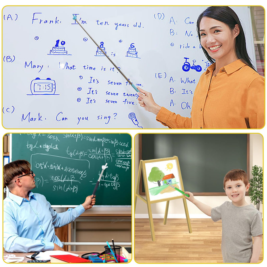 5PCS Pointer Stick For Classroom – Multipurpose Teacher Pointer Stick, Extendable Classroom Pointer And Finger Pointer Stick, Engaging Colors – Classroom Essentials For Effective Presentations