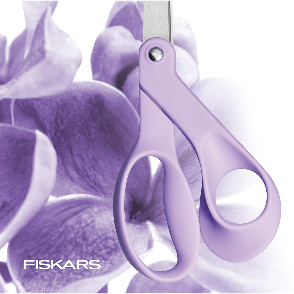 Fiskars 8" Designer Explore Collection Scissors, Ultra-Lilac
