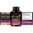 Beet Root Capsules - Healthy Blood Pressure Support Supplement** - 120 Caps | Beet Root for Heart & Circulation Support for Men & Women - with Hawthorn Berry, Hibiscus & Garlic - Nitric Oxide for Energy