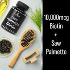 Saw Palmetto + Biotin 2-in-1 Advanced Combo for Hair Growth. DHT Blocker
