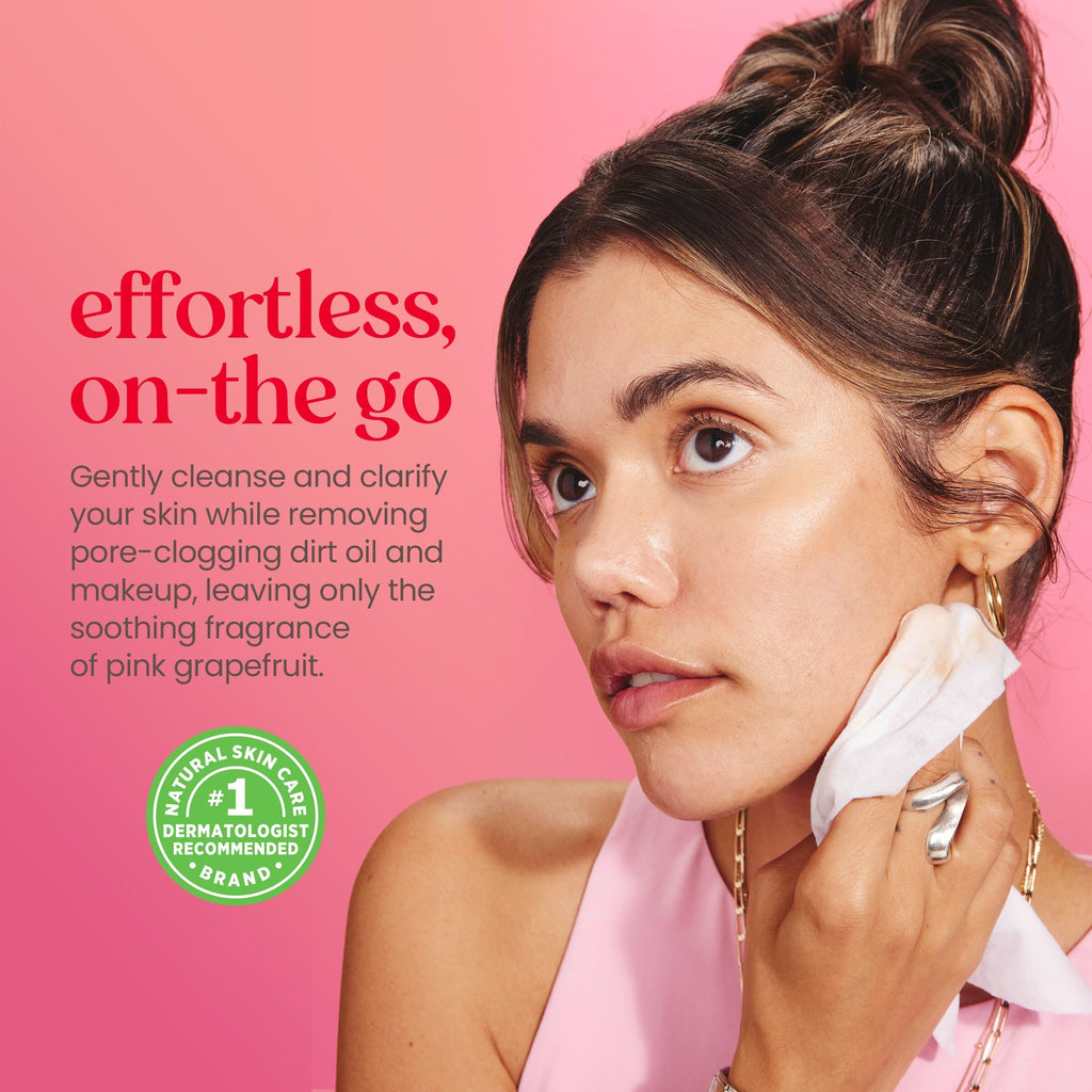 Buy now Burt's Bees Pink Grapefruit Face Wipes, for All Skin Types, Hydrating Makeup Remover & Facial Cleansing Towelettes, 30 Ct. (3-Pack) at indiglob india