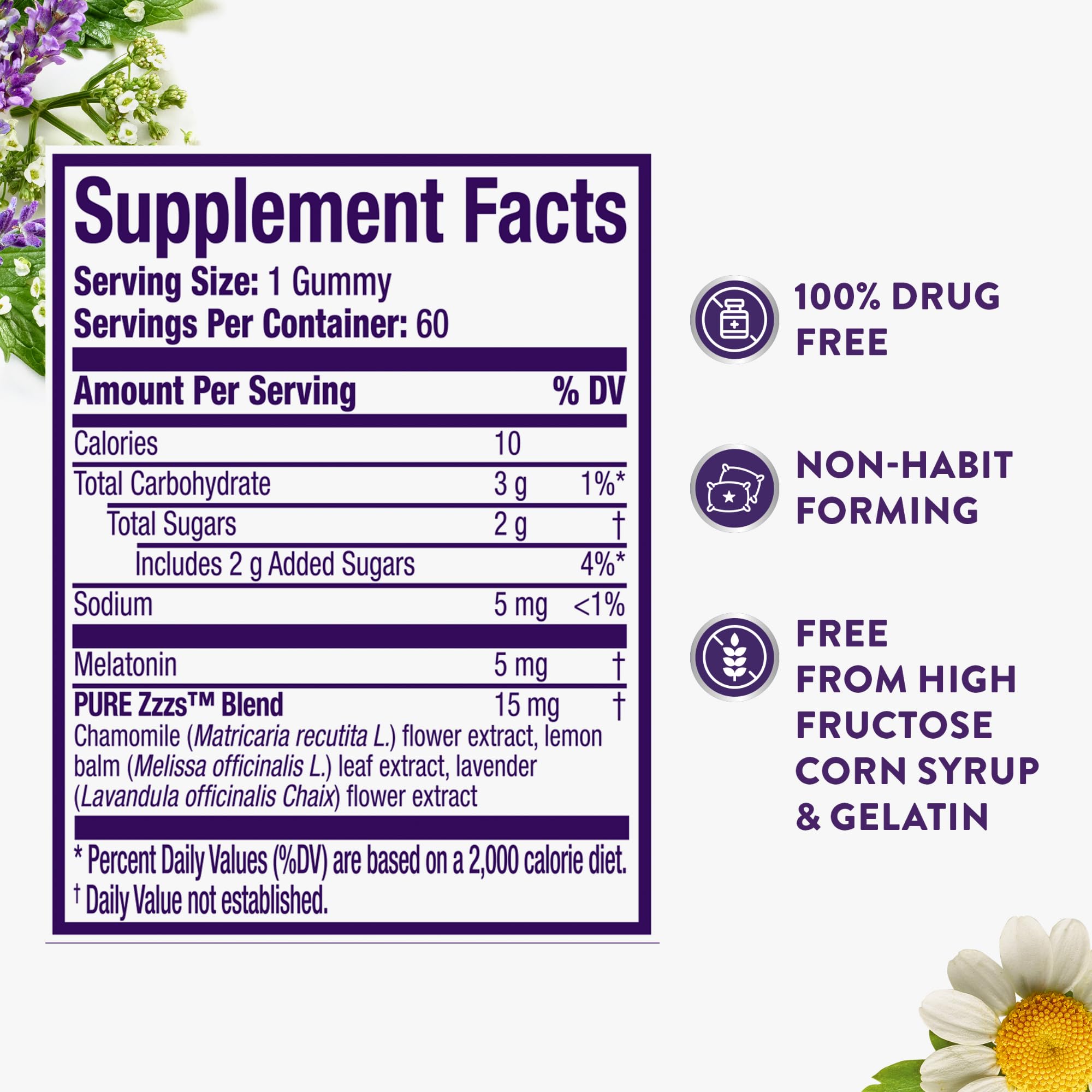 Buy now ZzzQuil Pure Zzzs Melatonin Gummies, Melatonin 5mg, Sleep Aid, with Chamomile & Lavender, Melatonin Sleep Gummies, Sleep Aids for Adults, Berry Flavored, 60 Sleep Gummies at indiglob india
