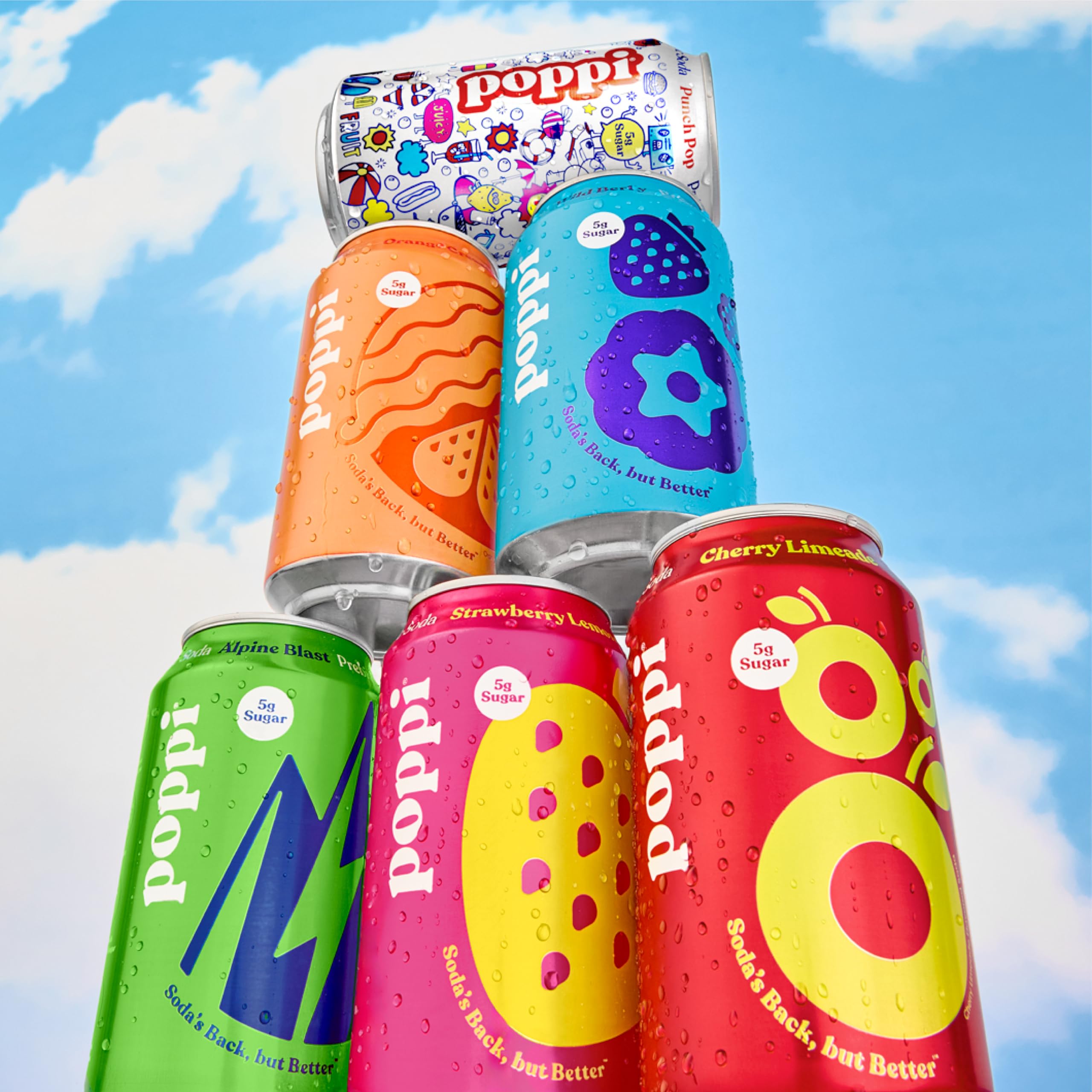 Buy now Poppi Sparkling Prebiotic Soda Beverage with Apple Cider Vinegar, Seltzer Water and Fruit Juice, New Obsessions Variety Pack, 12 Fl Oz, Pack of 12, Packaging May Vary at indiglob india
