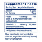 Life Extension BioActive Folate & Vitamin B12, Promotes Heart, Brain & GI Tract Health, Non-GMO, Gluten-Free, Vegetarian, 90 Capsules | BioActive Folate & Vitamin B12 Promotes Heart, Brain & GI Tract Health, Non-GMO, Gluten-Free & Vegetarian