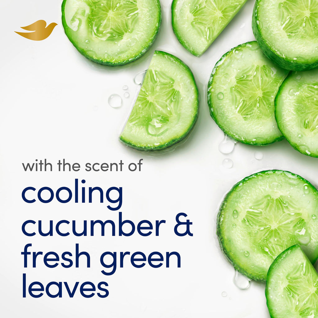 Dove Beauty Bar Soap Cool Moisture Cucumber & Green Tea Scent, 2 Bars for Refreshed Skin, Leaves Skin Refreshed 3.75 oz