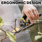 Gerossi Premium Bypass Pruning Shears for Gardening, 7" Heavy Duty Pruners