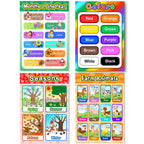 Blulu 8 Educational Preschool Posters with 60 Glue Dots, 16 x 11 Inch