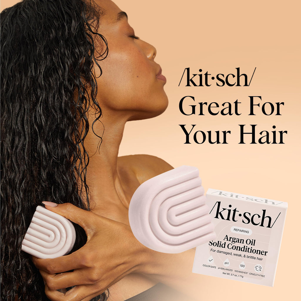 Buy now Kitsch Argan Oil Conditioner Bar â€“ Repairing Hair Conditioner for Damaged Hair, Anti-Frizz â€“ Strengthening, Moisturizing Hair Care â€“ Paraben, Silicone & Sulfate-Free â€“ Made in USA - 2.7 oz | Repairing, for Women and Men, Made in USA at indiglob india