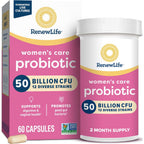 Renew Life Women's Care Probiotic 90 Billion CFU | 60 Vegetarian Capsules | Promote Digestive Health & Regularity | Dairy, Soy and Gluten Free Supplement
