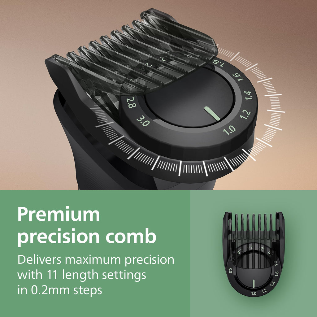 Norelco Philips All-in-One 9000 23-in-1 Trimmer, Face, Hair & Body, Steel | Beard Styler, Nose, Detail Trimmer, Body Shaver, Hair Clipper, Steel Blades, 29 lengths, 6-Hr Runtime, Showerproof, MG9575/49