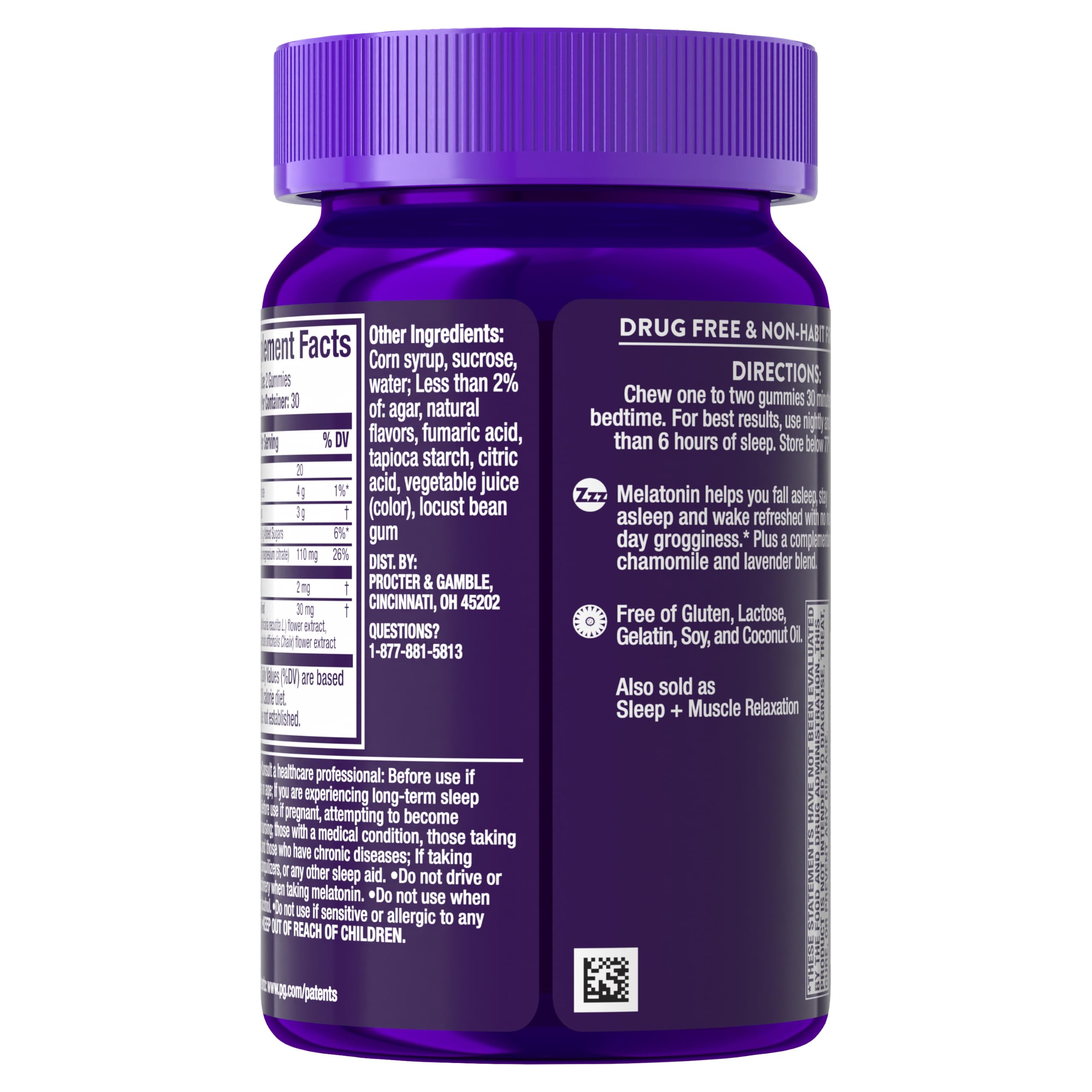 ZzzQuil Pure Zzzs + Magnesium, Sleep Aid, Magnesium Citrate and Melatonin Gummies, Melatonin 2mg, Sleep Aids for Adults, Mixed Berry Flavored, 60 Sleep Gummies