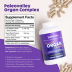 Paleovalley 100% Grass Fed Organ Complex, Beef Liver, Heart and Kidney | Whole Food Multivitamin, Vitamin B12 Supplement, Nutrient Dense Superfood, Freeze Dried, Pasture Raised, Ancestral Nutrition