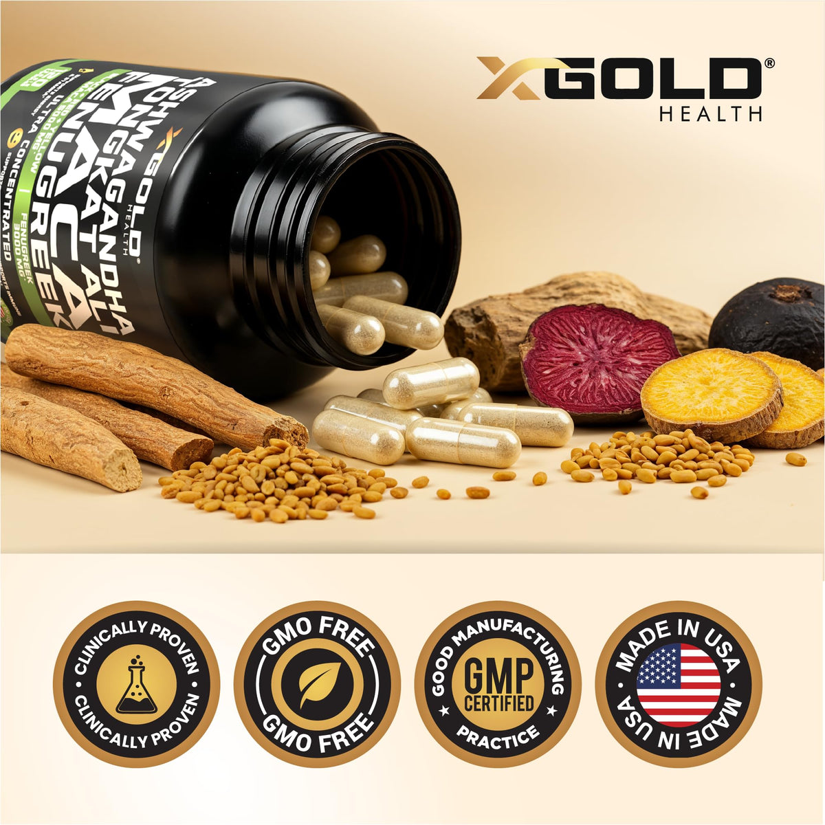 Ashwagandha 30:1,Tongkat Ali 100:1, Maca Root 20:1 & Fenugreek 10:1 Extract