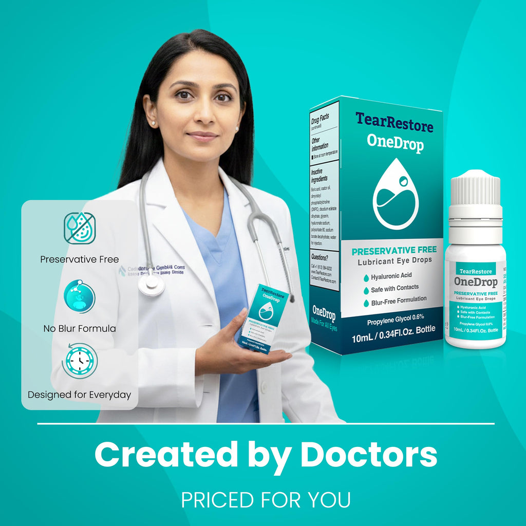 TearRestore OneDrop Preservative Free Eye Drops for Severe Dry Eye Relief