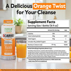 Herbal Clean Qcarbo16 Same-Day Detox Cleanse Drink (16 fl oz) - Orange Flavor Full Body Cleanse* Detox Drink for Moderate Toxin Level*, Vitamin B2 and Vitamin B12 for Men & Women