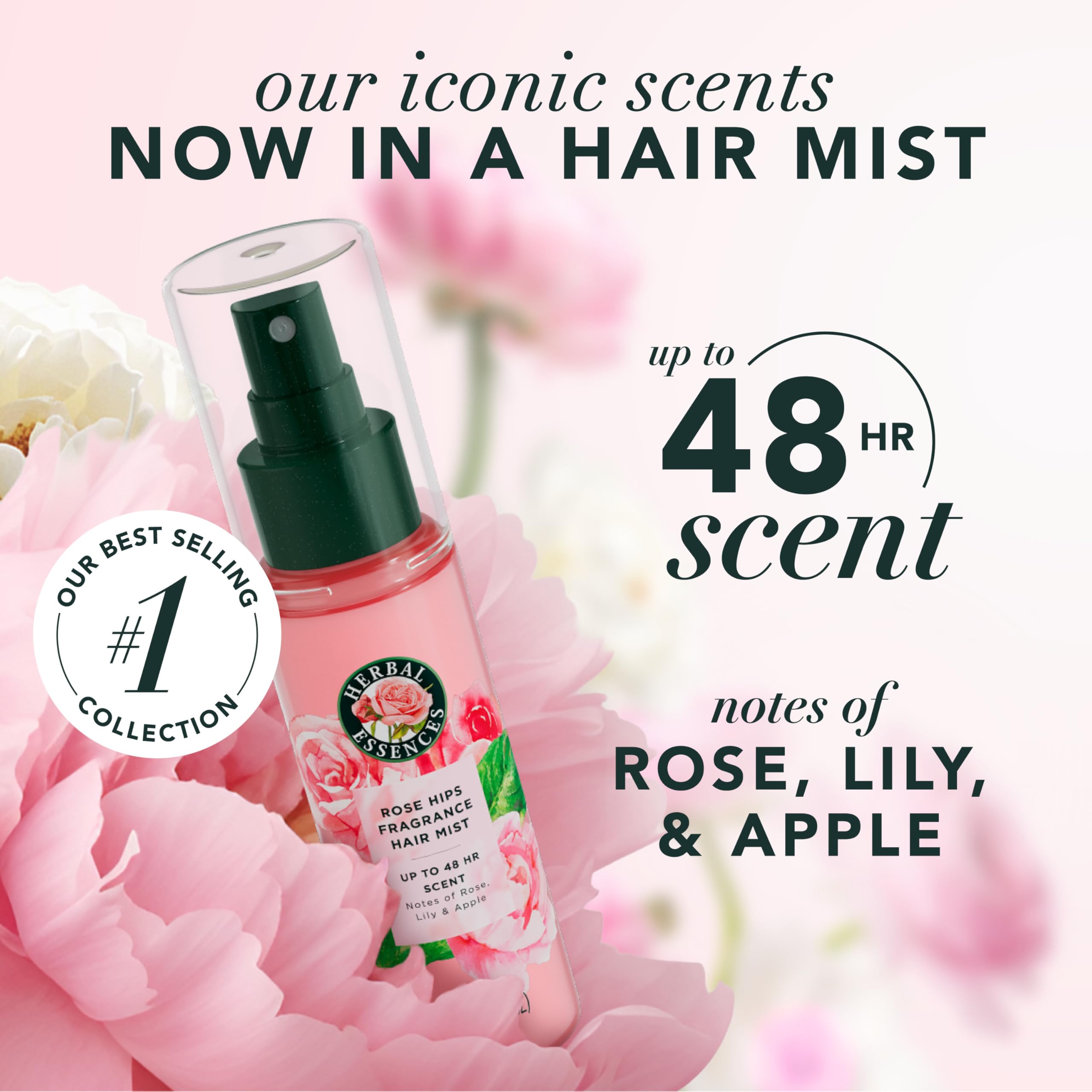 Herbal Essences Hair Perfume for Women, Rose Scent | Hair Mist Fragrance Spray, Frizz Control, 3.2 fl oz, for all Hair Types