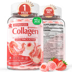 2Pack Sugar-Free Hydrolyzed Collagen Peptide Filled Gummies for Women & Men, with 1500mg Protein Type I,II,III,V,X, 5000mcg Biotin Vitamin C A E D3 B6 B12 for Immune Digestion Skin Hair Nails, Bone