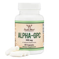 Alpha GPC Choline 600mg, Cognitive Memory + Focus Support, 60 Capsules | Brain, Memory + Focus Supplement, Acetylcholine Precursor, 300mg Active Choline per Capsule, Pre-Workout, Third Party Tested