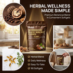 18-in-1 Black Walnut Wormwood - Herbal Wellness Blend with Clove, Garlic, Turmeric, Pumpkin Seed, Oregano, Berberine & More, Daily Digestive & Gut Balance Support Supplement - 90 Softgels