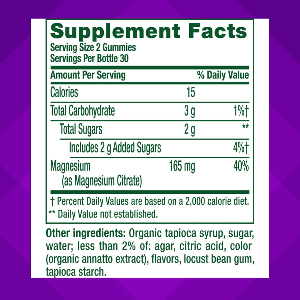Vitafusion Magnesium Citrate Gummy | 165mg | 60 Gummies | for Adult Women & Men | Orange Vanilla Flavor | Gluten-Free Vitamin Supplement