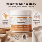 Vitality Extracts Frankincense Essential Oil Balm (2oz) – Boswellia Serrata, Beeswax & Vitamin E, Deep Moisturizing Skin Balm for Dry, Cracked Skin, Soothing & Nourishing for All Skin Types